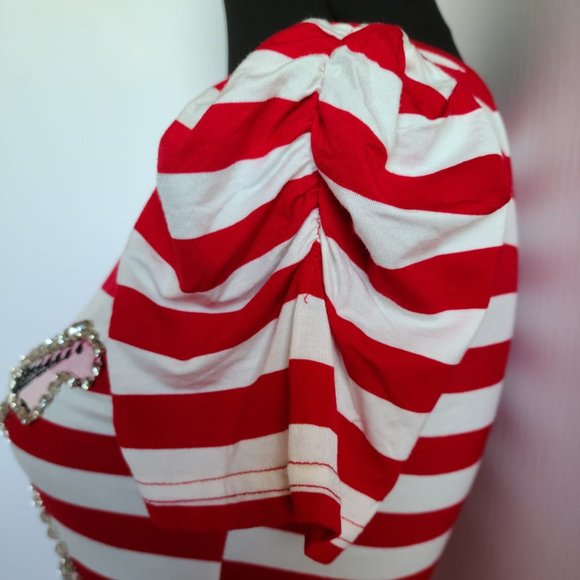 New Crystal Striped Embellished T-Shirt - Picture 3 of 3